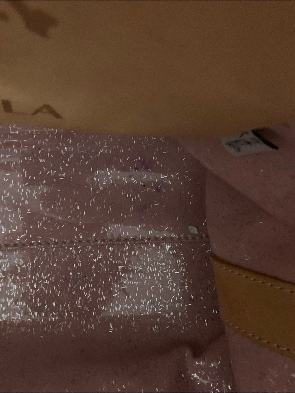 Consuela Shiny Gold Tote with Tan Trim - Picture 6 of 14